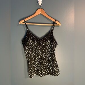 Sanctuary green leopard print lace Camisole